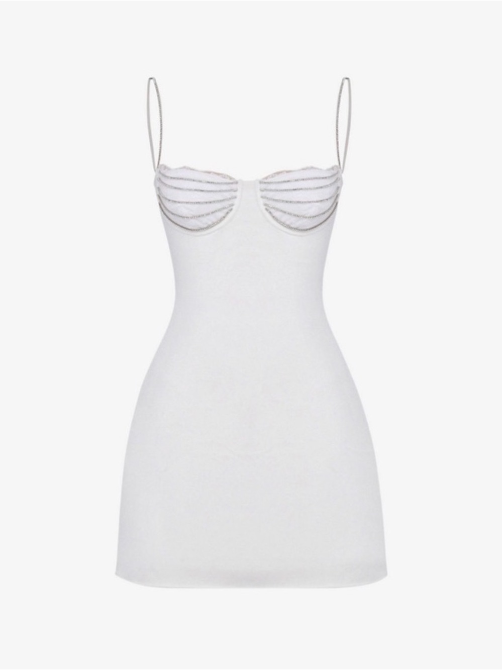 HOUSE OF CB Grace crystal-embellished bustier stretch-velvet mini dress